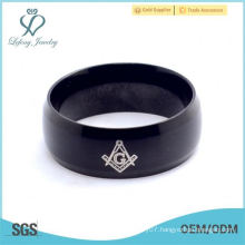 masonic rings-classic mens womens mason logo black plated rings